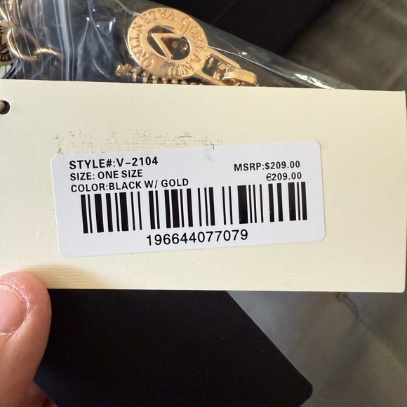 Valentino Orlandi Black Handbag with Gold Accents - Picture 3 of 9